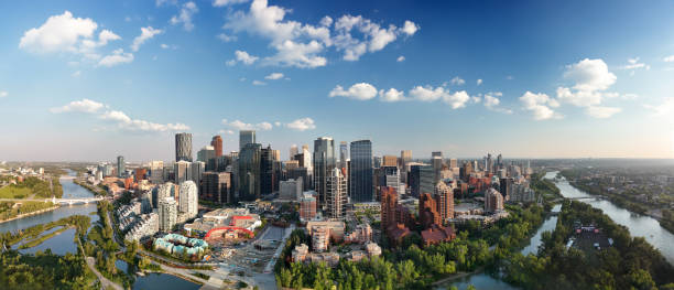 istock Panoramic aerial view of Calgary at sunset, Alberta - Canada 2173876483