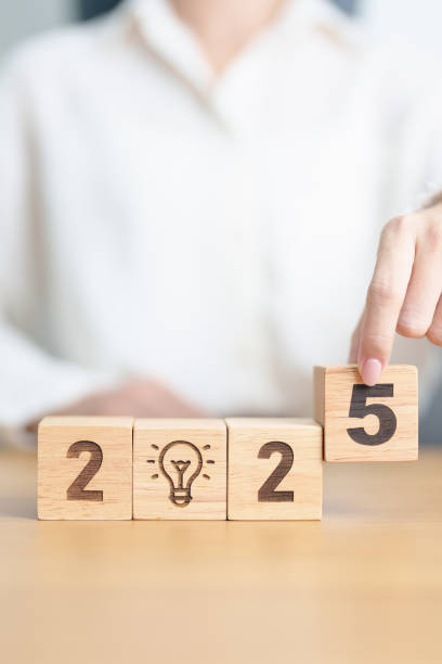 istock 2025 block with lightbulb. Business Idea, Creative, Thinking, brainstorm, Goal, Resolution, strategy, plan, Action, change and New Year start concepts 2173876946