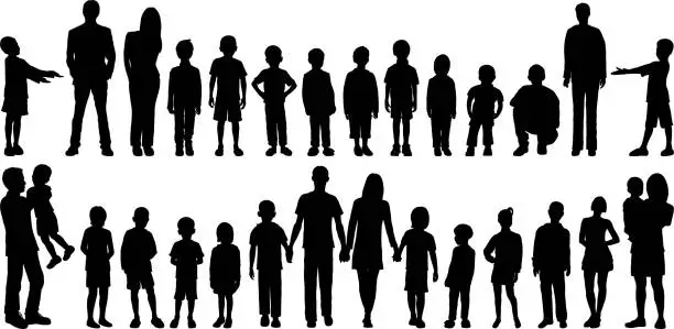 Kinder und Familien Silhouette Kinder und Familien Silhouette