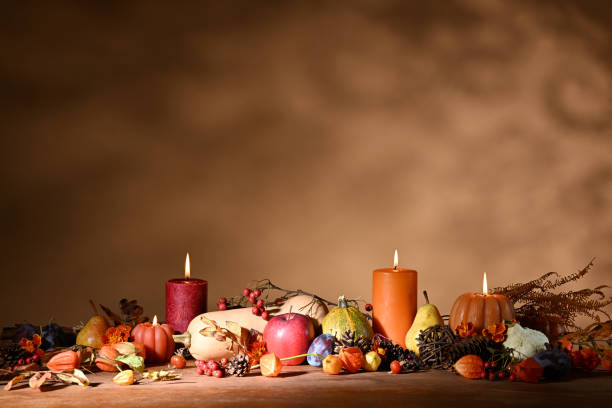 istock Autumn decoration with candles 2173880515