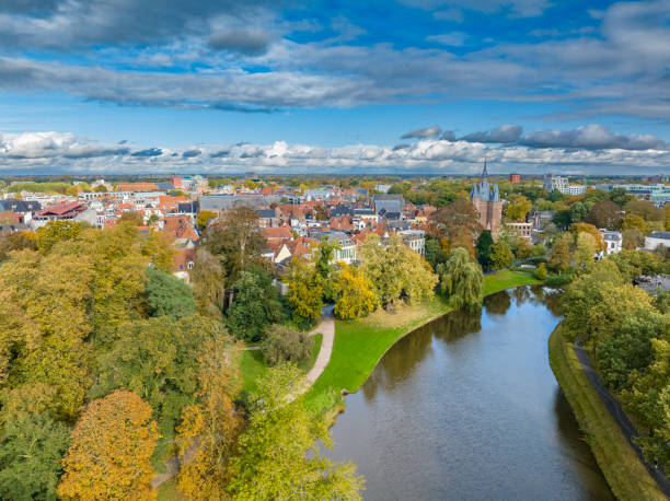 istock Zwolle city aerial view during a summer sunset 2173888148