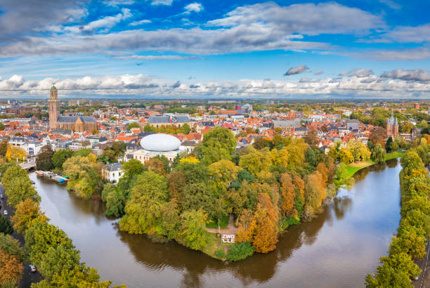 istock Zwolle city aerial view during a summer sunset 2173888255