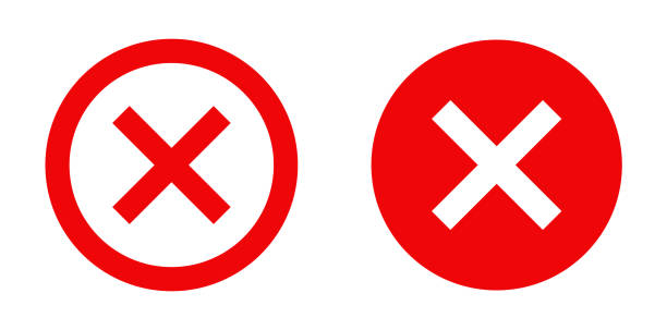 špatný design nebo design znaku červeného kříže - písmeno x stock ilustrace