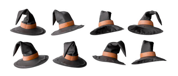 Set of a pumpkin cube for halloween with different angles of view. Isolated on white. 3d rendering