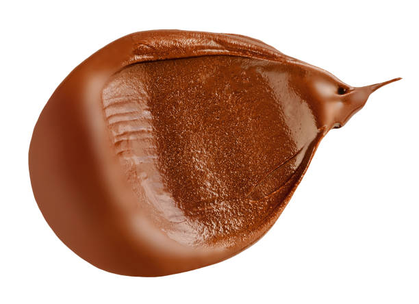 istock Chocolate Smear Isolated. Melted Chocolate spread on white background.  Chocolate Hazelnut Cream top view, flat lay 2173897199