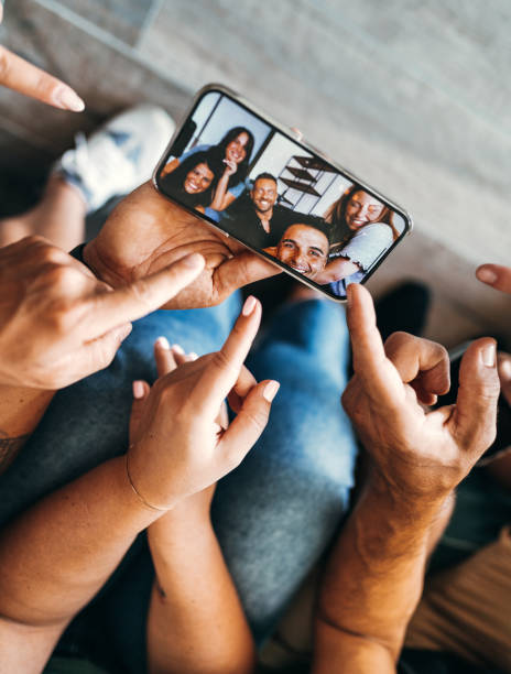 istock sharing the selfie on the social media 2173908043