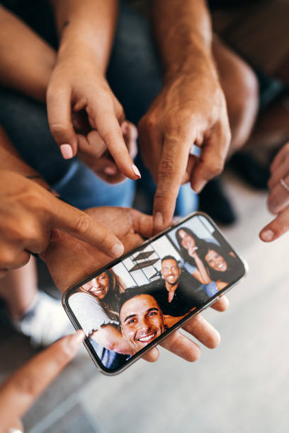 istock sharing the selfie on the social media 2173908099