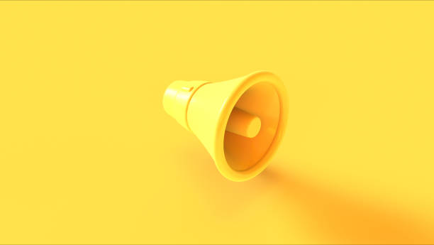 istock Yellow megaphone loudspeaker bright vivid protest communication horn monochrome background 2173917627