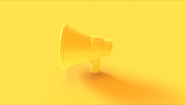 istock Yellow megaphone loudspeaker bright vivid protest communication horn monochrome background 2173917645