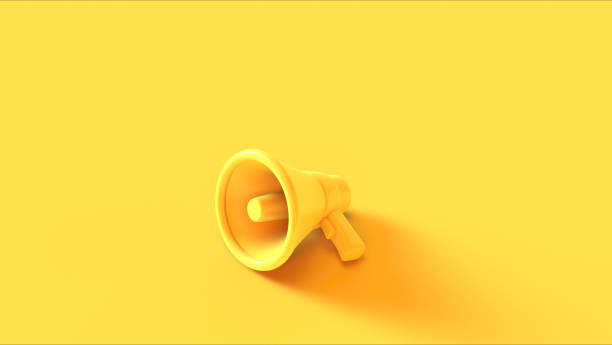 istock Yellow megaphone loudspeaker bright vivid protest communication horn monochrome background 2173917646