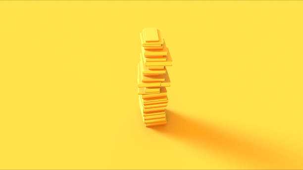 istock Yellow vivid stack of books tall library reading book study education background 2173917756