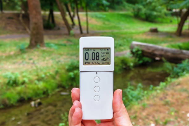 istock Radiometer dosimeter in hand outdoors. Measurement of ionizing radiation. Modern problem of ecology radioactive contamination 2173925558