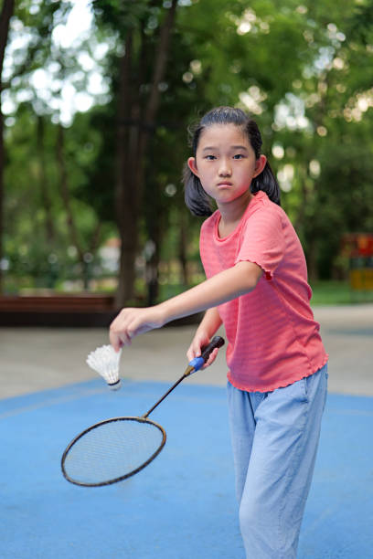 istock Little girl play badminton 2173938483