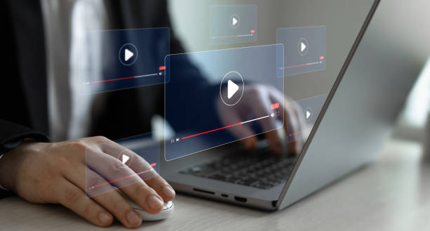 istock Video streaming on internet media. Watching  live stream.Live digital multimedia player.Digital online live stream window. 2173952730