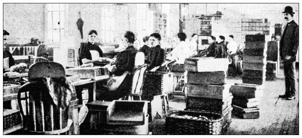 istock Antique image: Weapon Industry, Cartridge bullet factory 2173953386