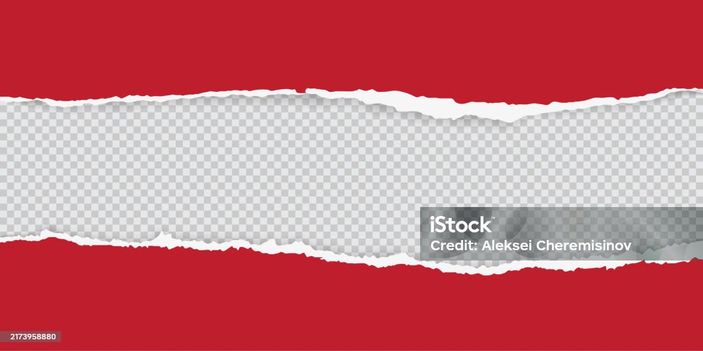 Paper Getting Ripped Torn Red Paper Sheet With Ripped Edges On Transparent Background ...