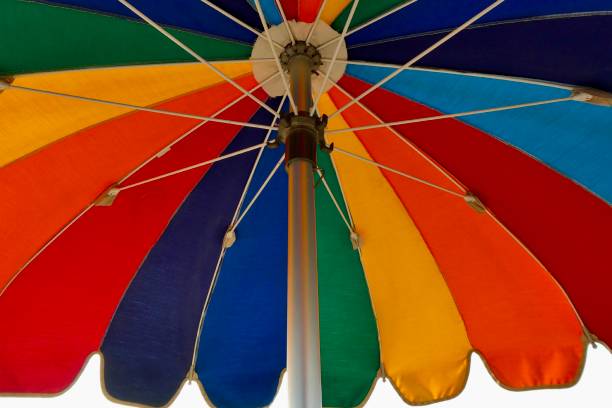 istock Multi-colored beach umbrella in Rimini 2173961939