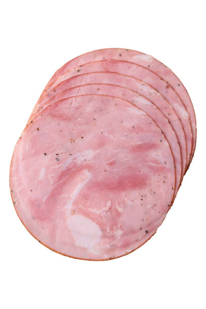 istock Ham cut into round slices with salt, spices and herbs 2173966931