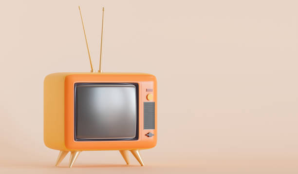 istock Retro TV set 3d illustration on isolated solid background with space for copy 2173969202