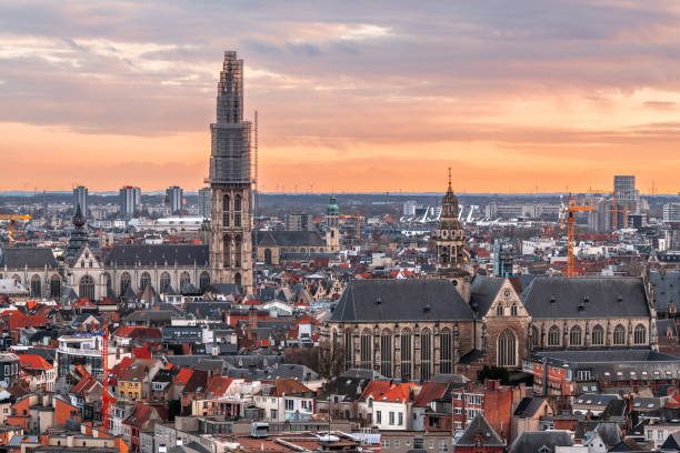 istock Antwerp, Belgium Cityscape at Dusk 2173976259