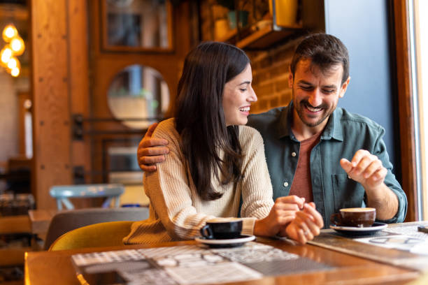 istock Loving couple enjoying coffee 2173977236