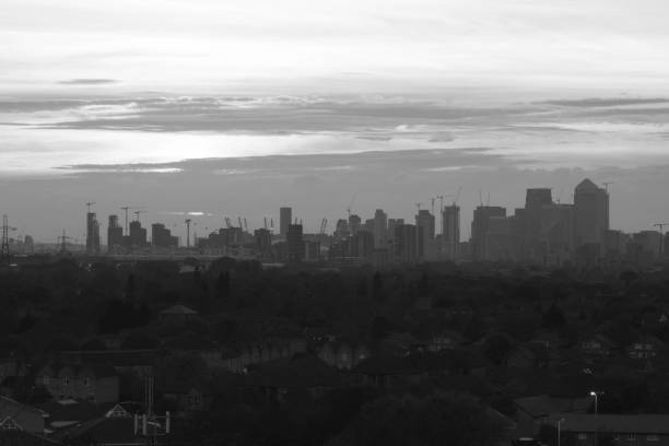 Silhouette buildings in downtown