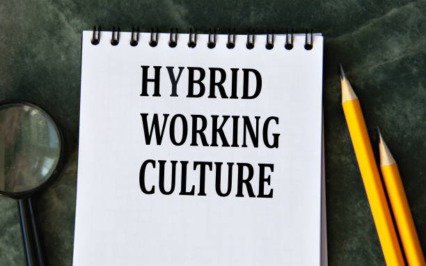 istock HUBRID WORKING CULTURE - words in a notebook with pencils and a magnifying glass 2173979103