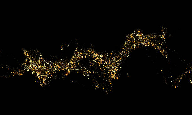 istock Scattered golden particles on dark background. Holiday background or design element. New Year and Christmas 2173986051