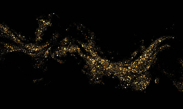 istock Scattered golden particles on dark background. Holiday background or design element. New Year and Christmas 2173986089