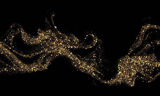 istock Scattered golden particles on dark background. Holiday background or design element. New Year and Christmas 2173986109