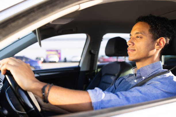 istock A man from the Middle East is driving to work 2173988275
