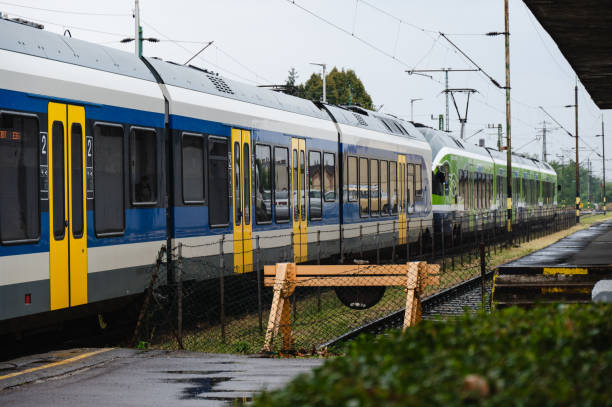 istock Modern and classic trains at a station 2173988551