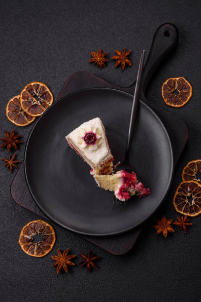 istock Sweet delicious cake with a layer of raspberry jam 2173993001
