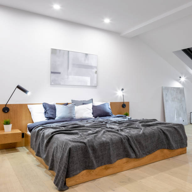 istock Attic bedroom with wooden decor 2173997311
