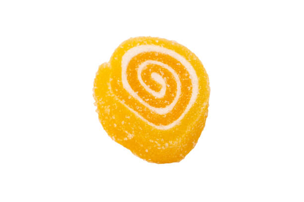 Jelly sweet candy roll isolated on a white background. Marmalade candy.