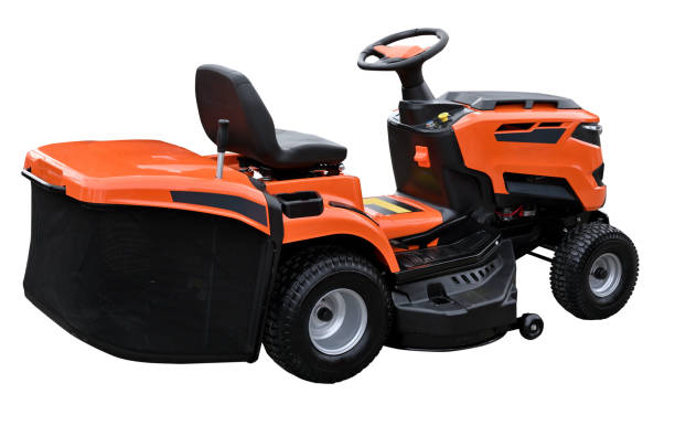 istock Orange lawn mower isolated 2174006853