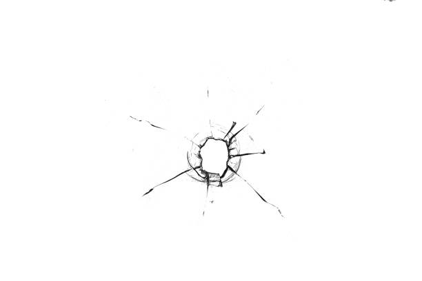 istock Textures of broken glass on a white background 2174007494
