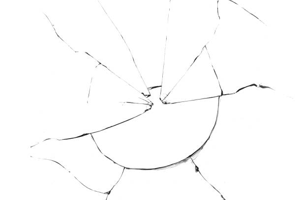 istock Textures of broken glass on a white background 2174007525