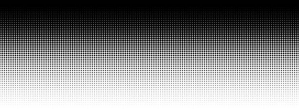 illustrazioni stock, clip art, cartoni animati e icone di tendenza di dotted halftone gradient texture. vanishing polka dot background. repeating dots gradation pattern background. black fading comic pop art overlay backdrop. halftone raster effect wallpaper. vector - gradazione mezzo tono