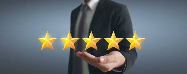 istock Rise on increasing five stars in human hand 2174031167