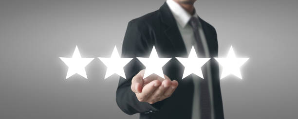 istock Rise on increasing five stars in human hand 2174031172