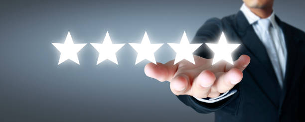 istock Rise on increasing five stars in human hand 2174031185