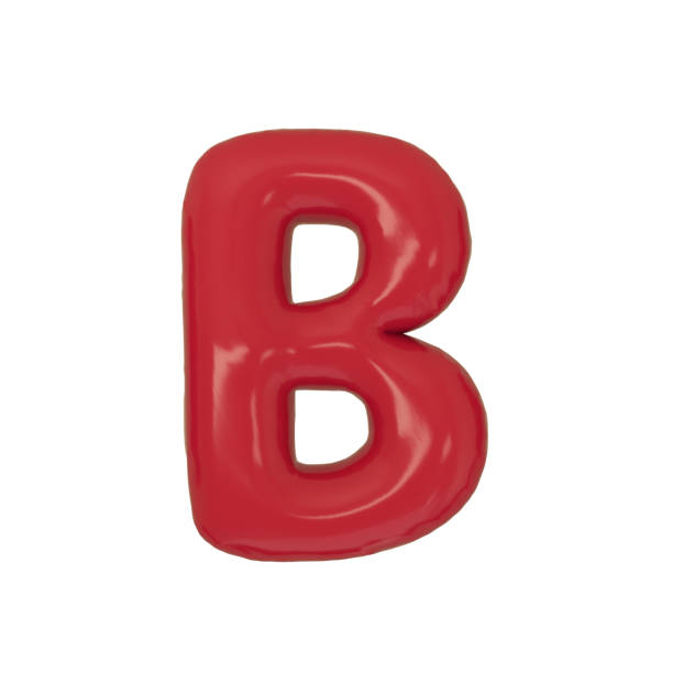 Balloon letter B in red isolated on a white background. 3d illustration.