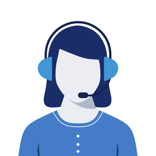 agent call centra plochý avatar zákaznický servis podpora žena technická podpora - call centrum stock ilustrace