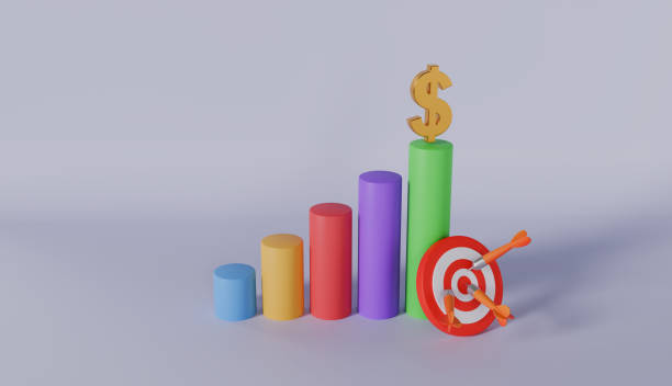 istock Dollar financial success bar chart graph on pastel color background 2174042529