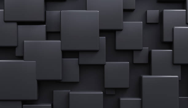 istock Dark 3D squares, abstract background from cubes. Stock photo 2174045551