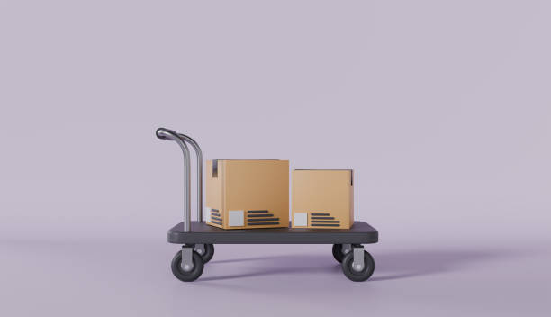 Package dolly, hand truck dolly, trolley with cardboard box