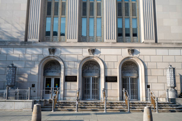 Facade of United States Custom House on Chestnut Street, Philadelphia, USA