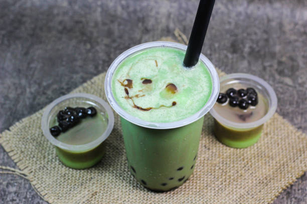 istock Matcha green tea latte with bubble 2174050309