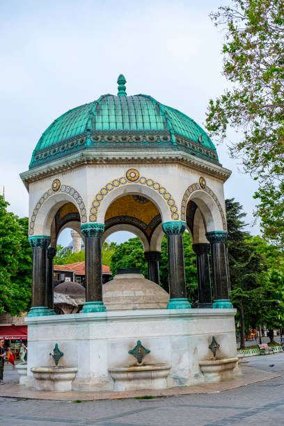 istock Alman Cesmesi). Gazebo styled fountain at Sultanahmet Square. 2174050973